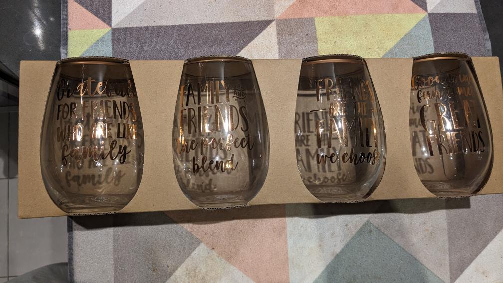 #freecycle stemless wine glasses