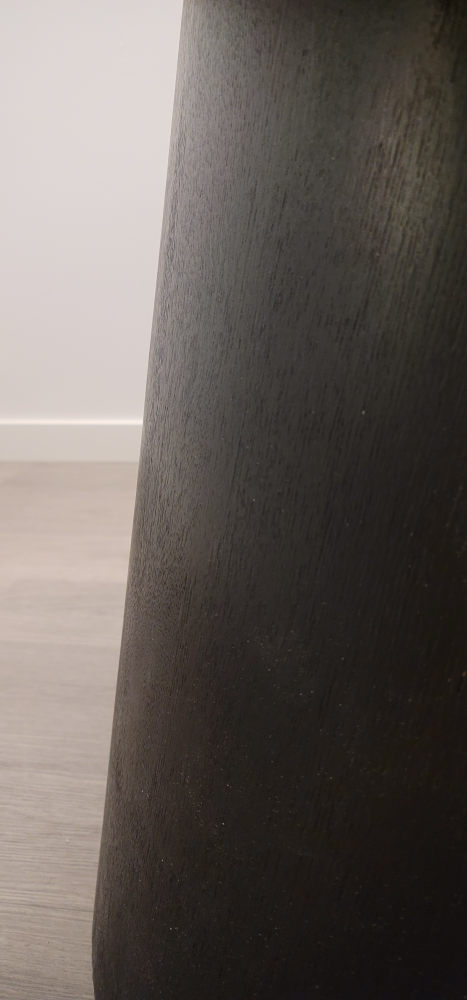 CONTEMPORARY CEREMIC DINING TABLE WITH BLACK WOOD GRAIN BASE - photo 3