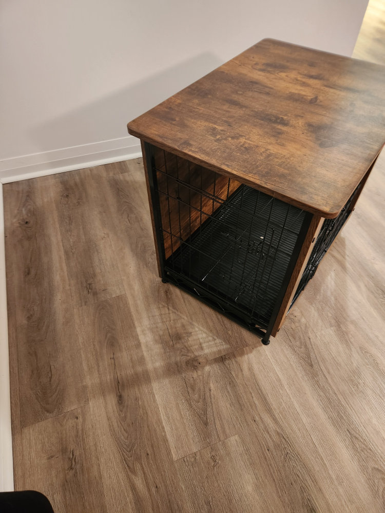 Side Table Wooden Top Dog Crate - photo 2