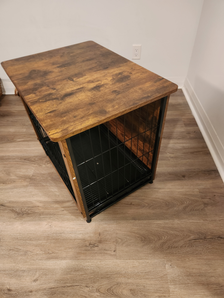 Side Table Wooden Top Dog Crate - photo 3