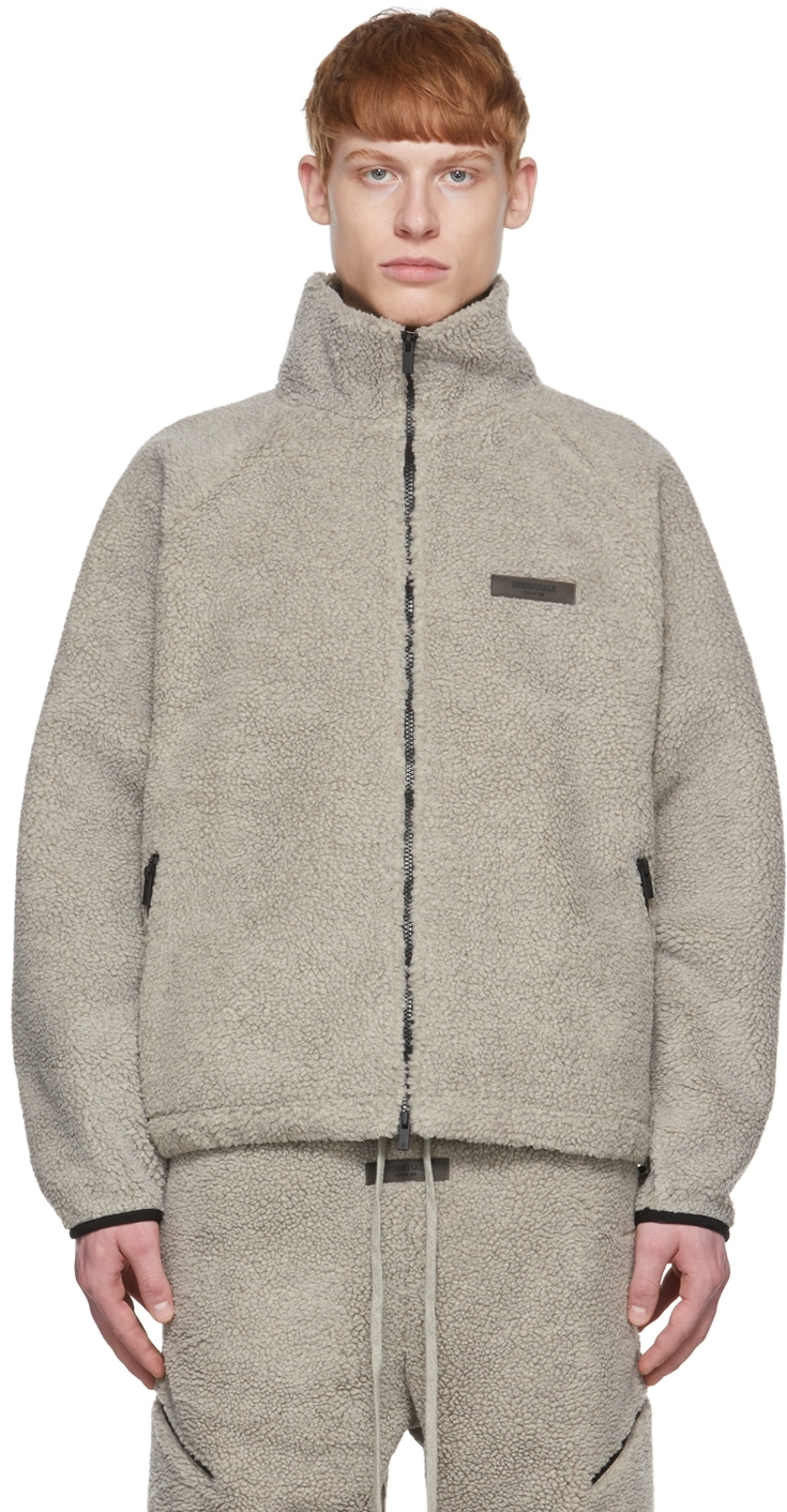 BRAND NEW: ESSENTIALS GREY POLYESTER JACKET - photo 2