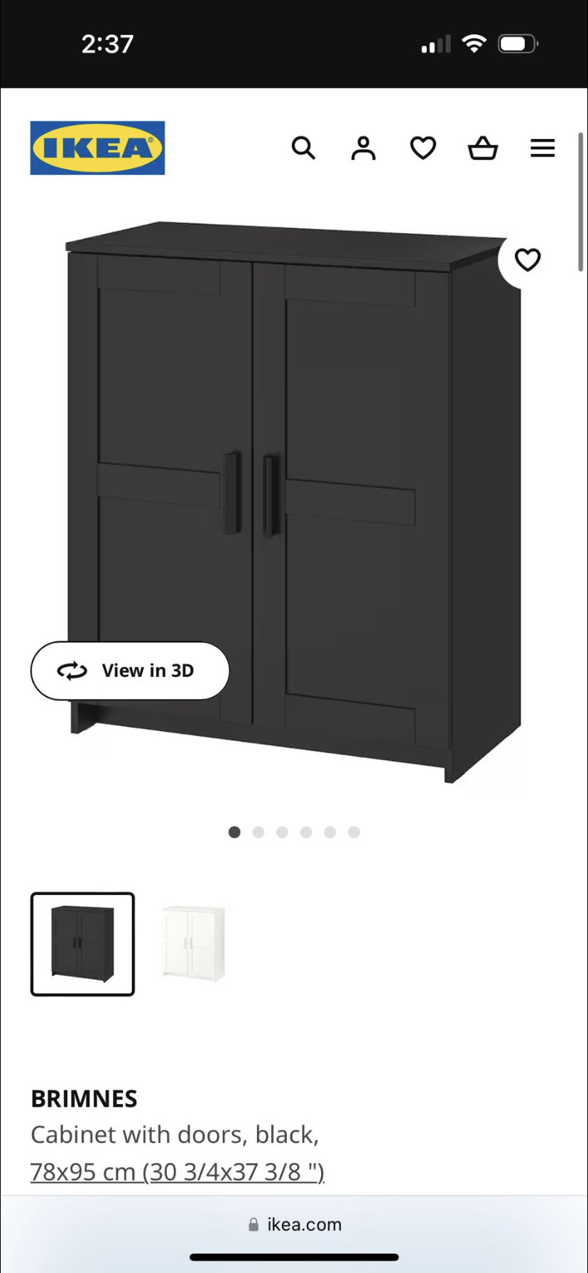 Black cabinet with doors IKEA