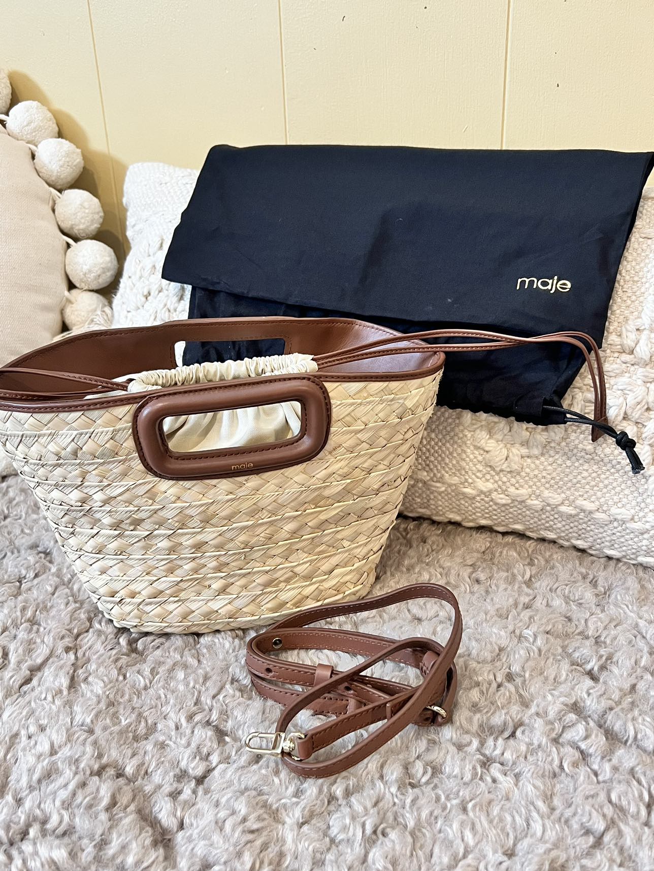 Maje Bucket Bag w Leather Trim image indicator(3)