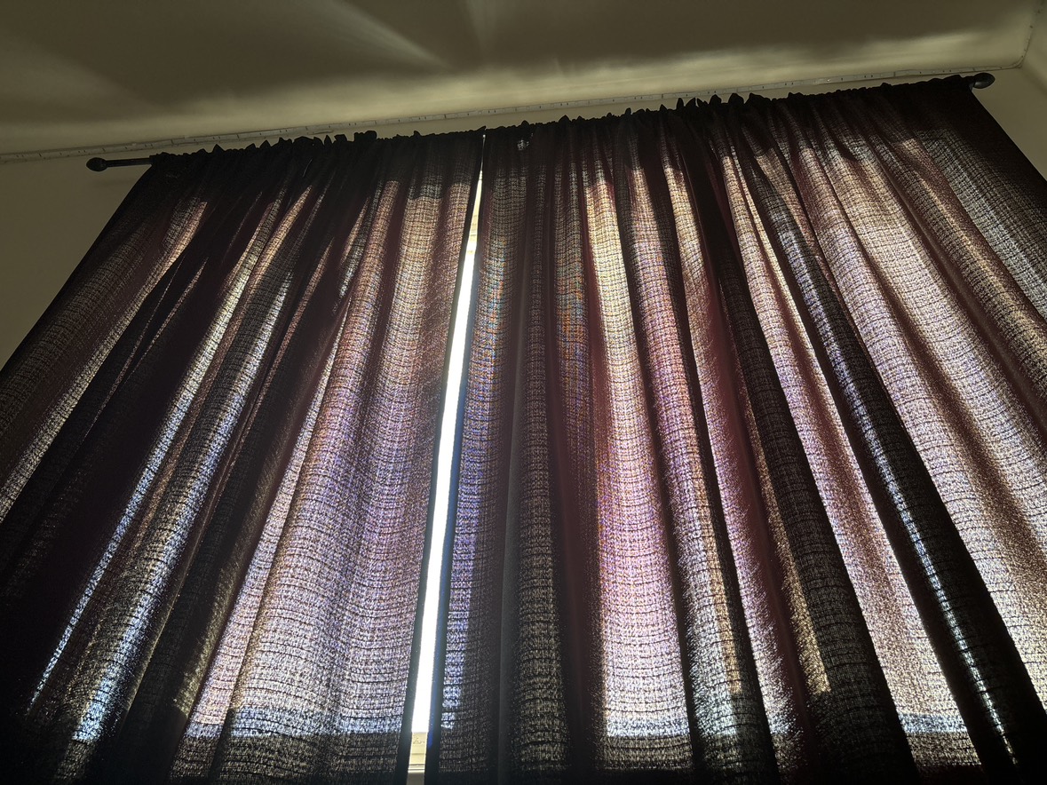 Curtains 63 inches by 54 inches 2 panels with rod