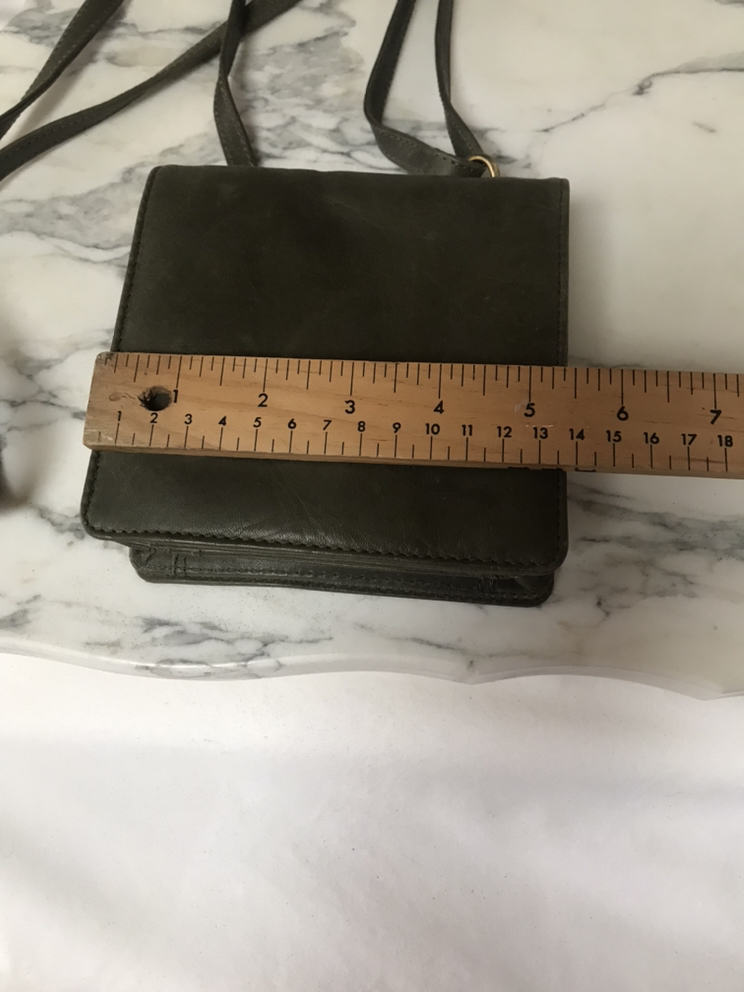 Leather Crossbody Bag.  Khaki. image indicator(10)