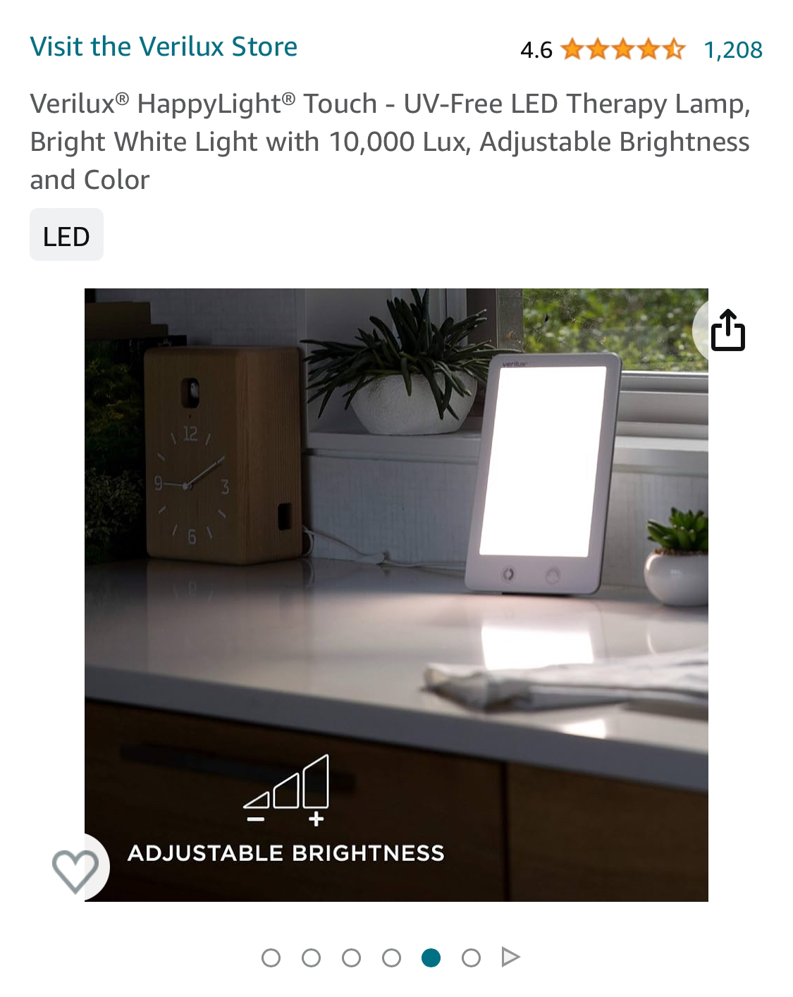 Verilux HappyLight Touch light therapy lamp image indicator(3)