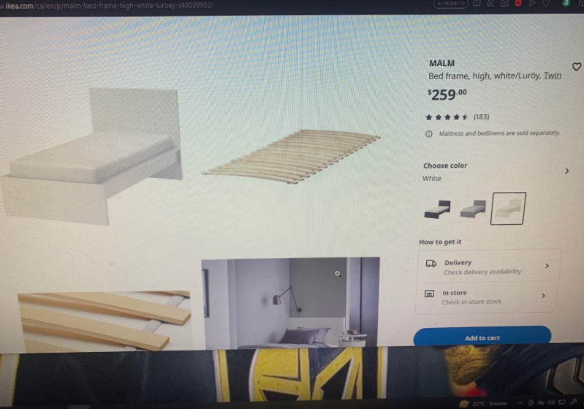 Ikea MALM Twin Bedframe - photo 4