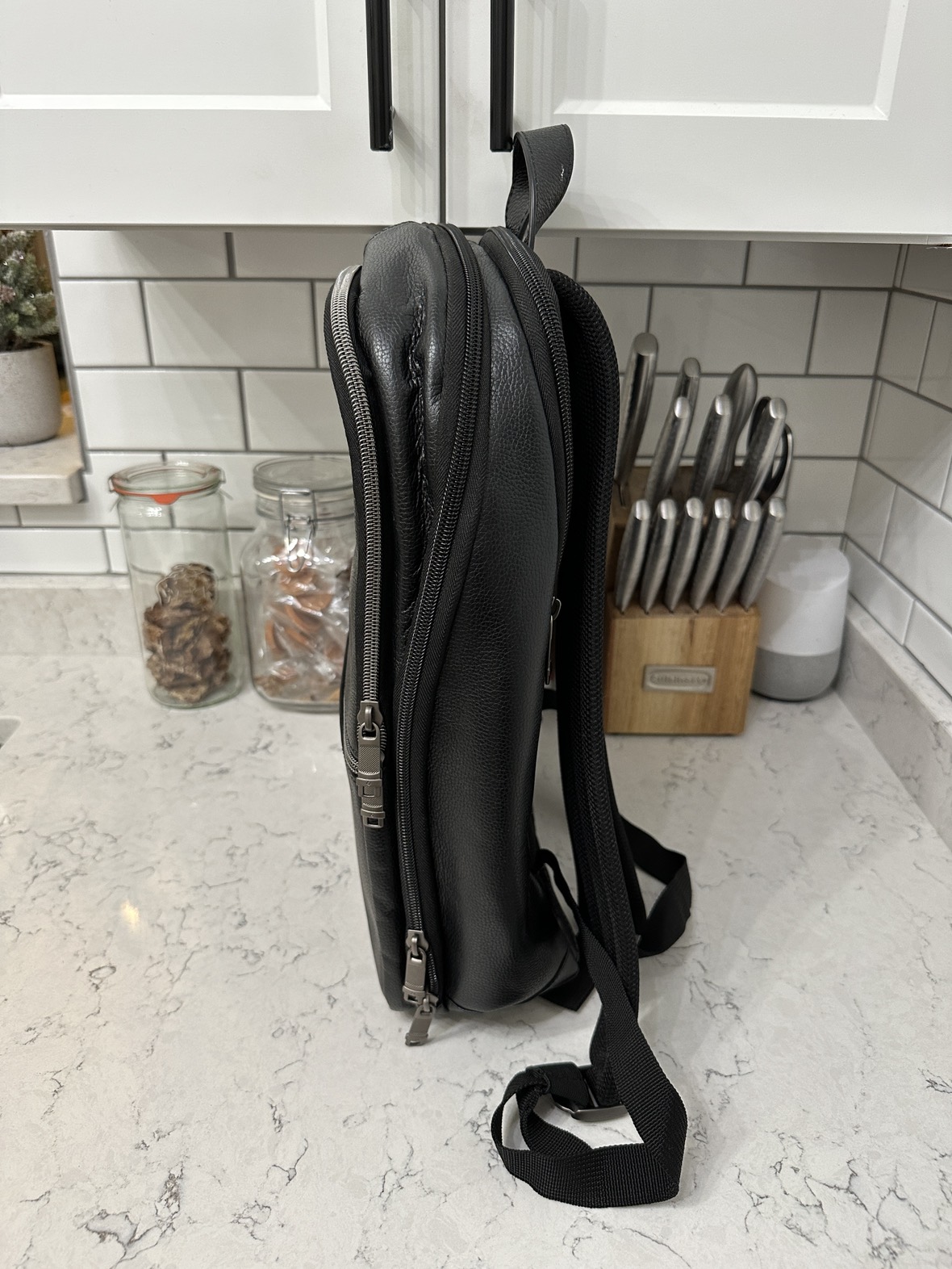 SAMSONITE CLASSIC LEATHER SLIM BACKPACK - Black - photo 4