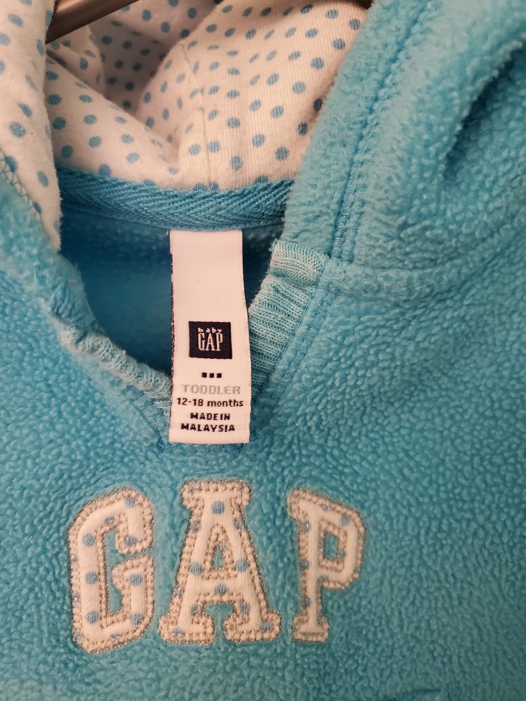 baby GAP blue hoddie size 12- 18 months image indicator(2)