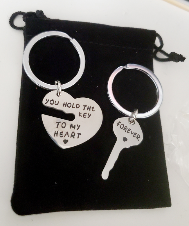 Key Heart Forever Keychains thumbnail