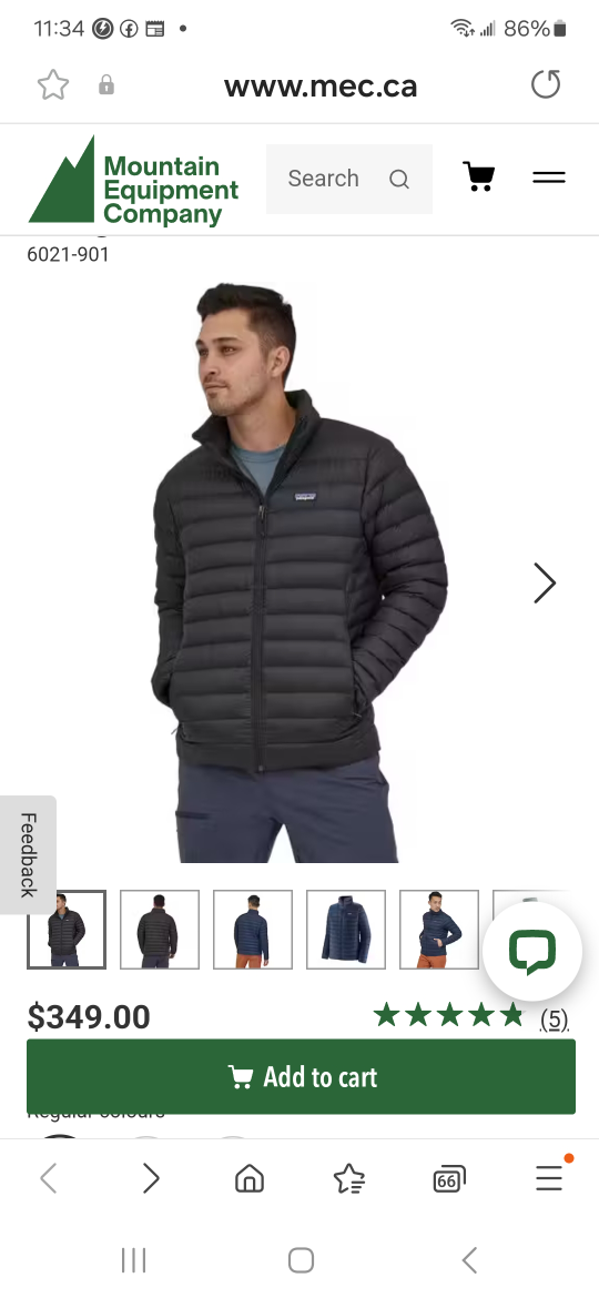 Patagonia Down Sweater - Men's size M( NEW)