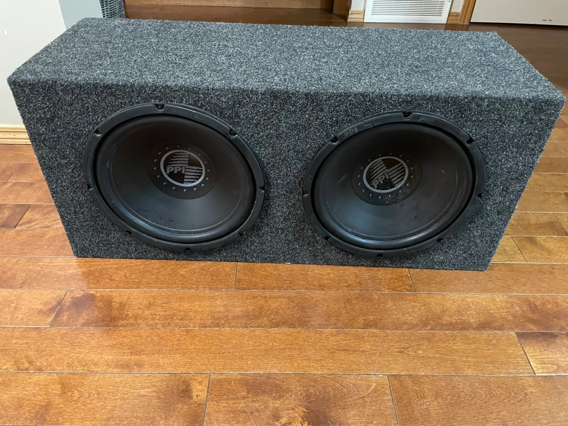 Old school Precision Power PPI 12 inch atom subs in custom box