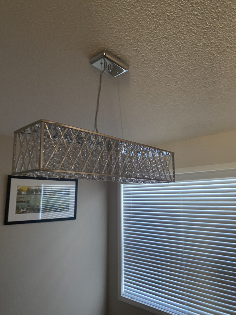 LED pendant with clear crystal strand shade - photo 2