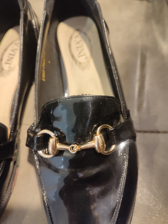 Black Horsebit slip on gloss loafers image indicator(6)