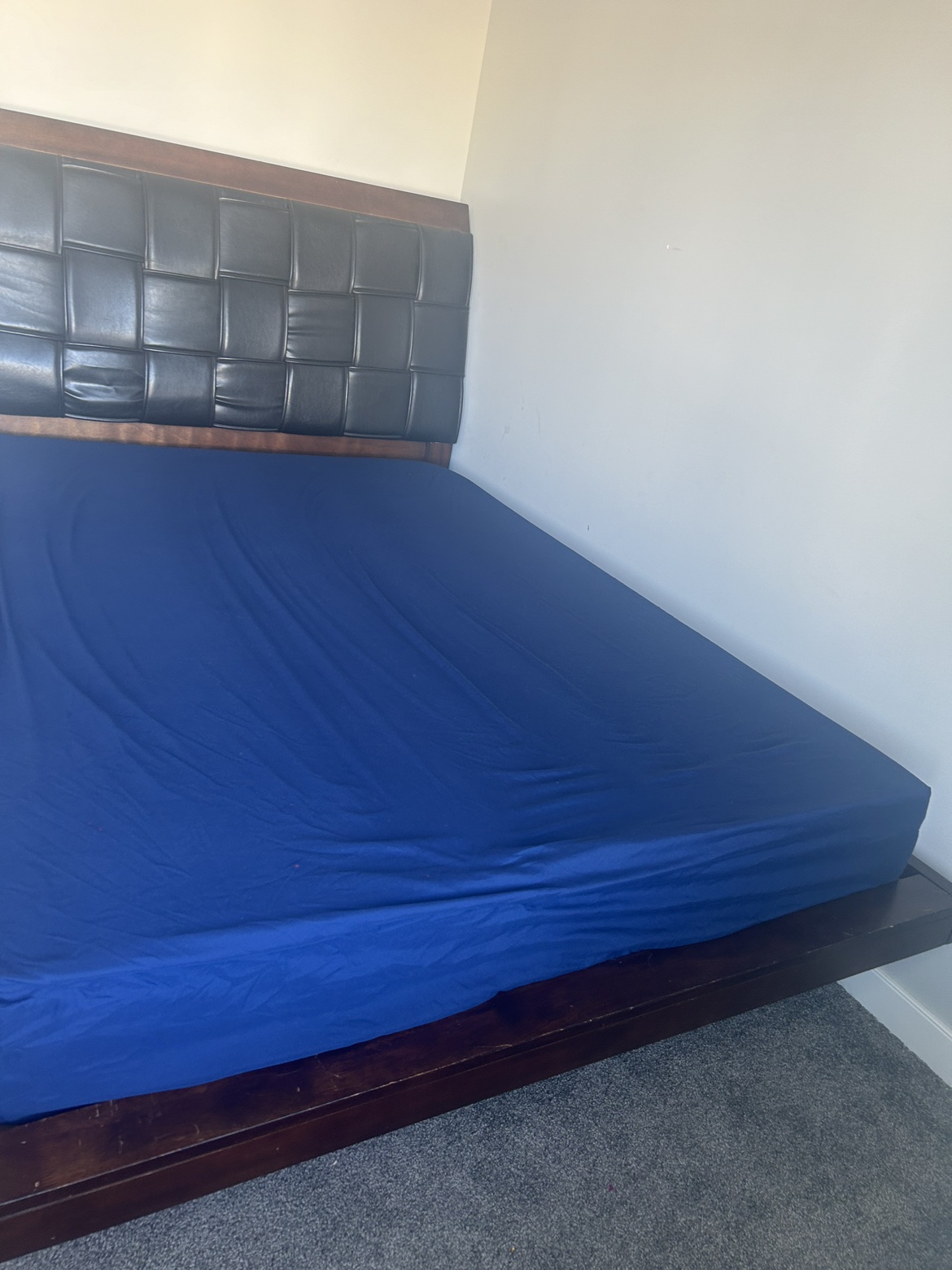 Queen bed frame with mattress