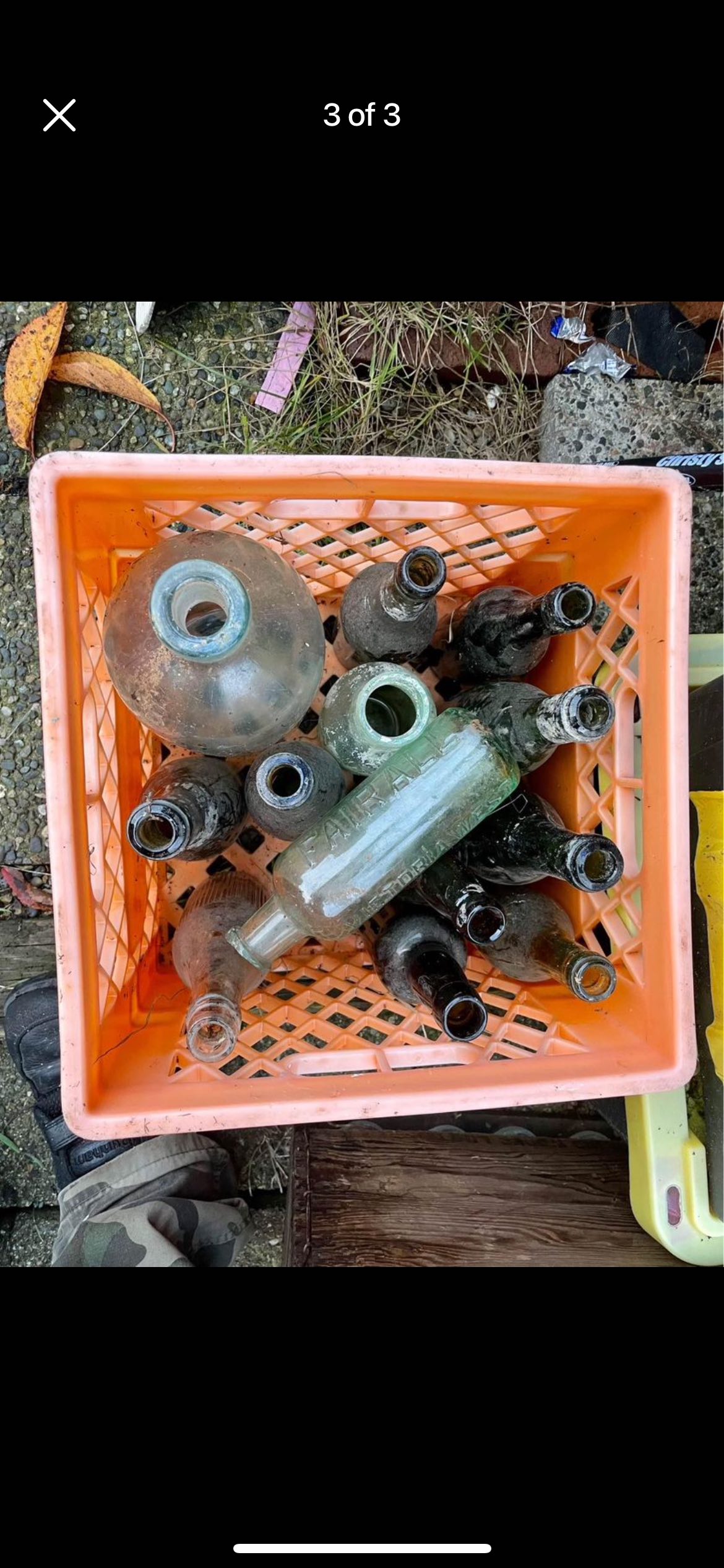 Box of Vintage Antique Bottles Circa 1890s image indicator(2)