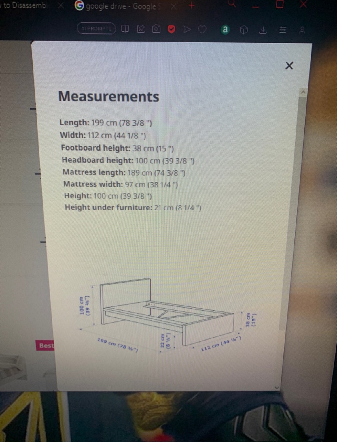 Ikea MALM Twin Bedframe - photo 3