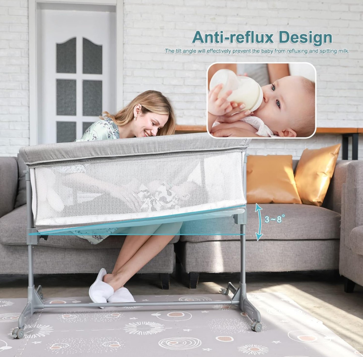 TCBunny 2-in-1 Baby Bassinet & Bedside Sleeper - photo 4