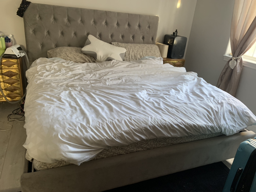 King size bed frame no mattress