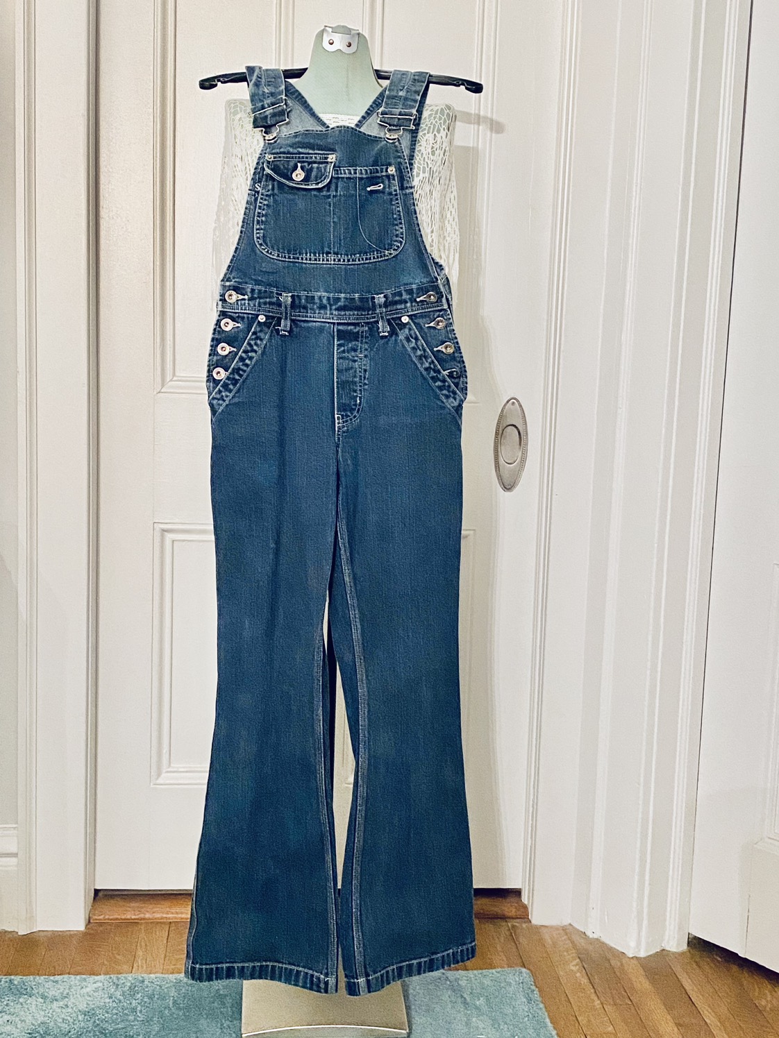 Flared Silver Brand Overalls Ladies Sz. 4 - photo 3