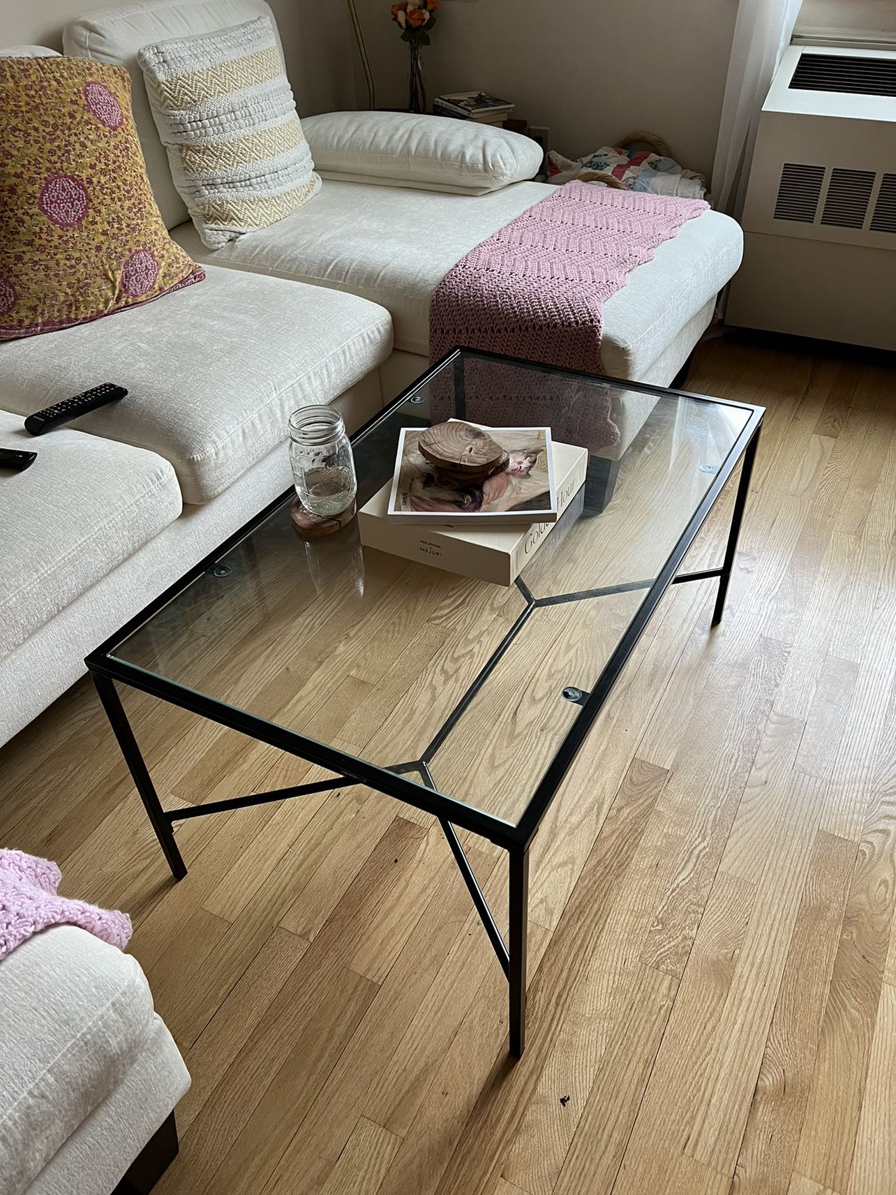 Glass coffee table