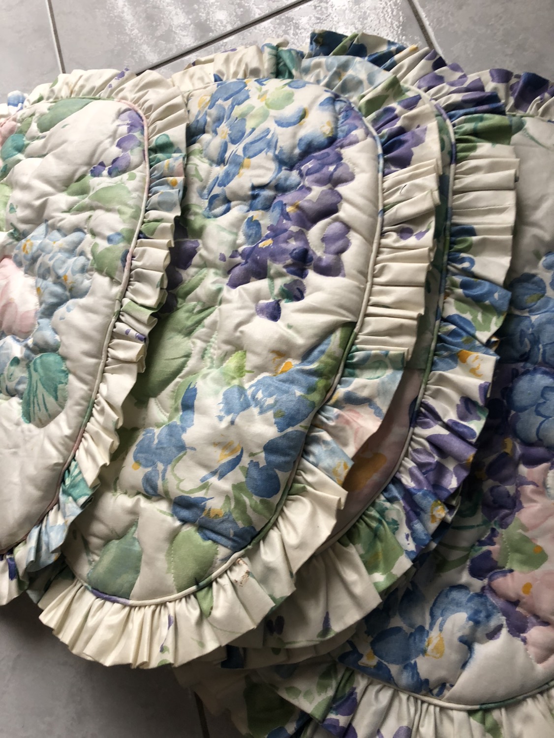 Place mate quilted,ruffled and piped $10 each