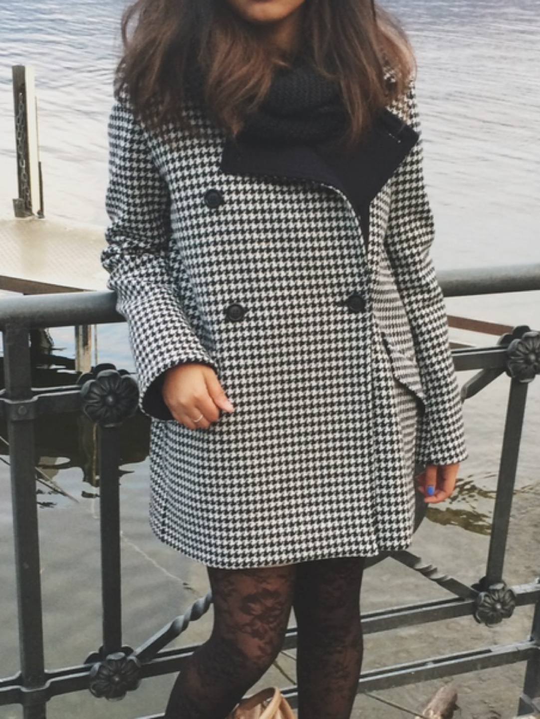 Houndstooth Penny Black coat