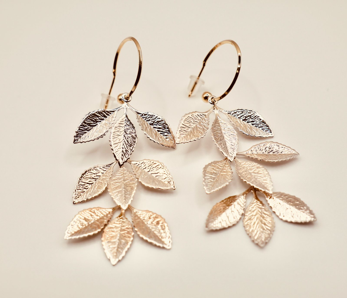 Leaf shape drop earrings - photo 2