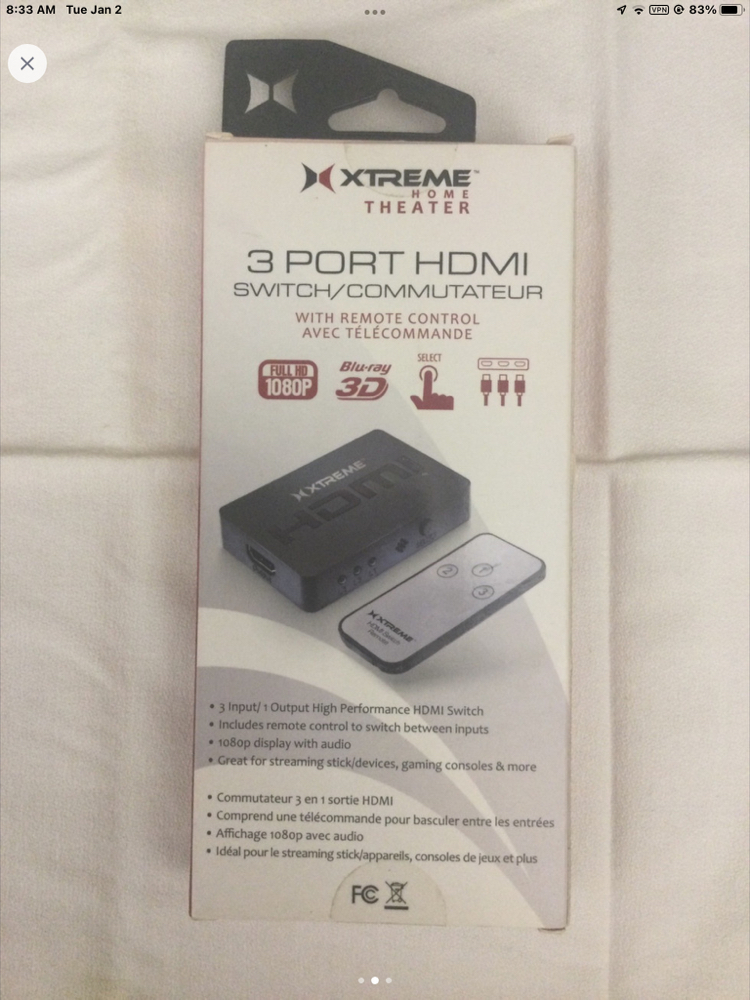 HDMI SWITCH WITH REMOTE CONTROL