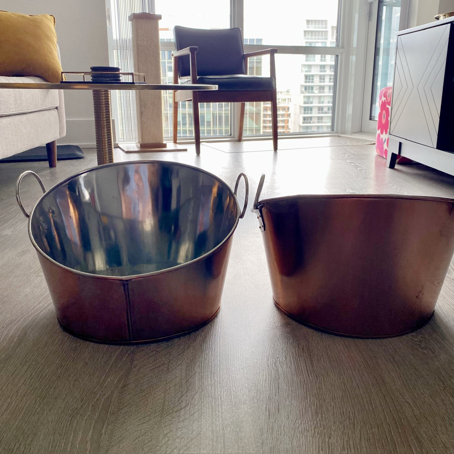 Large rose gold / brass containers thumbnail