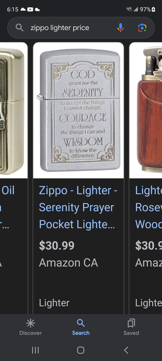 Zippo - Lighter - "Serenity Prayer Pocket Lighter" image indicator(4)