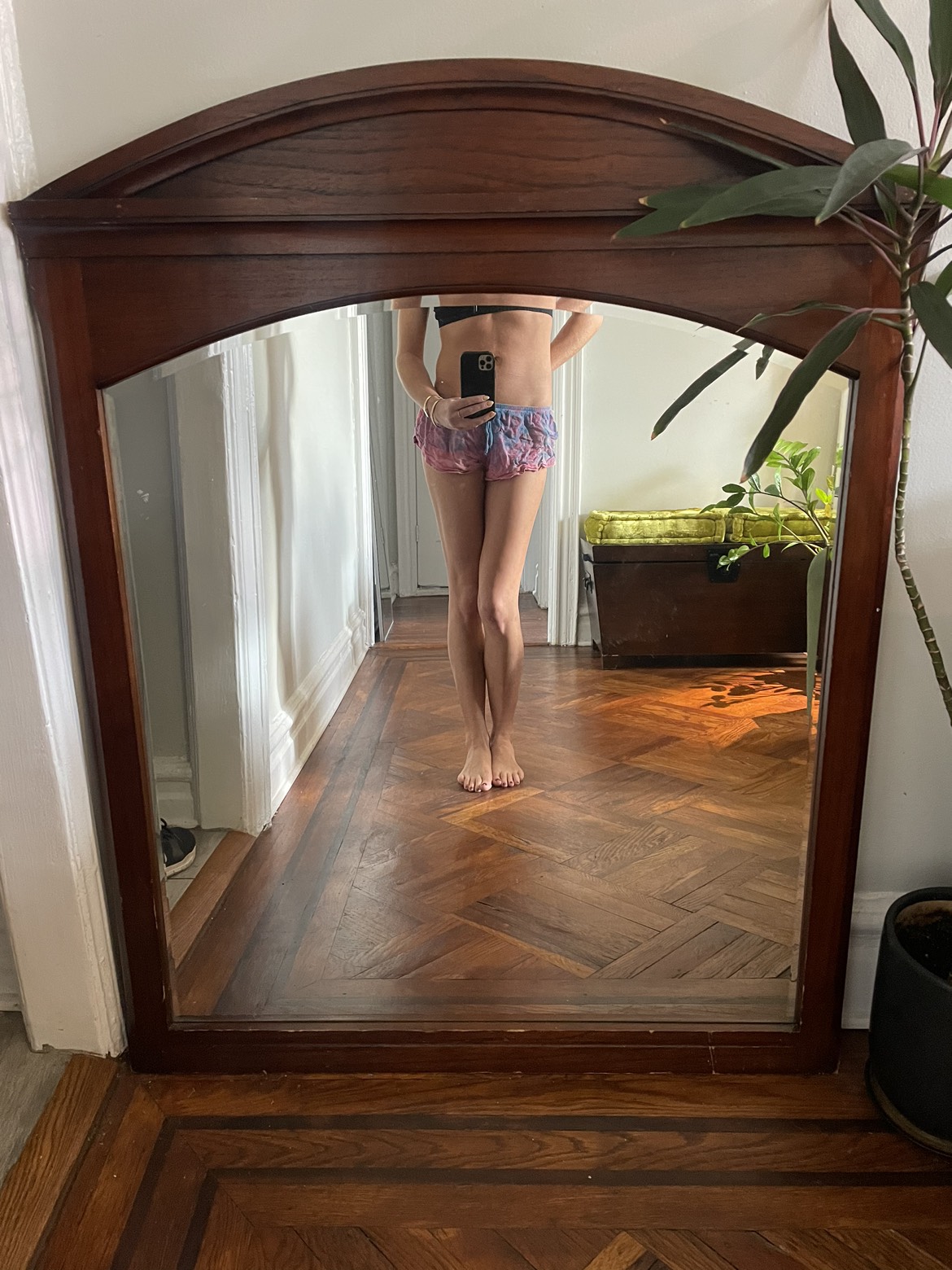 Wood Frame Arched Mirror