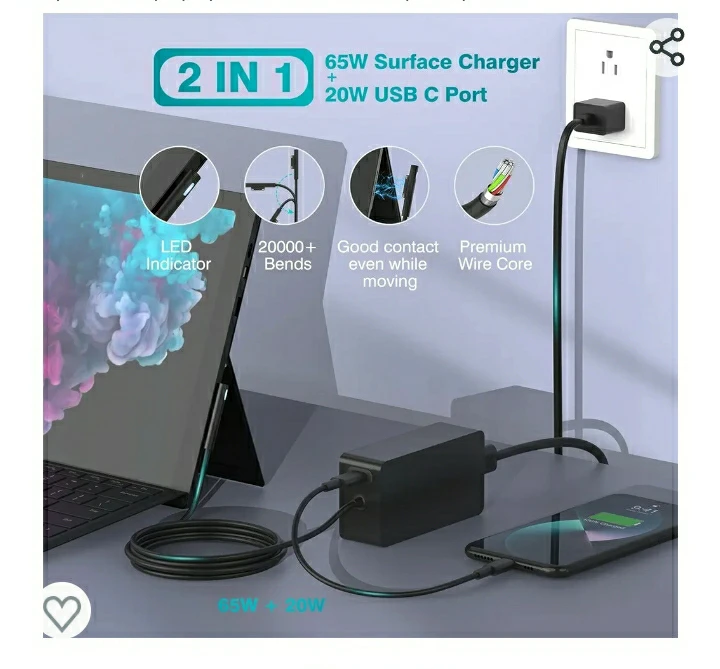 Surface Pro & Laptop Charger - photo 4