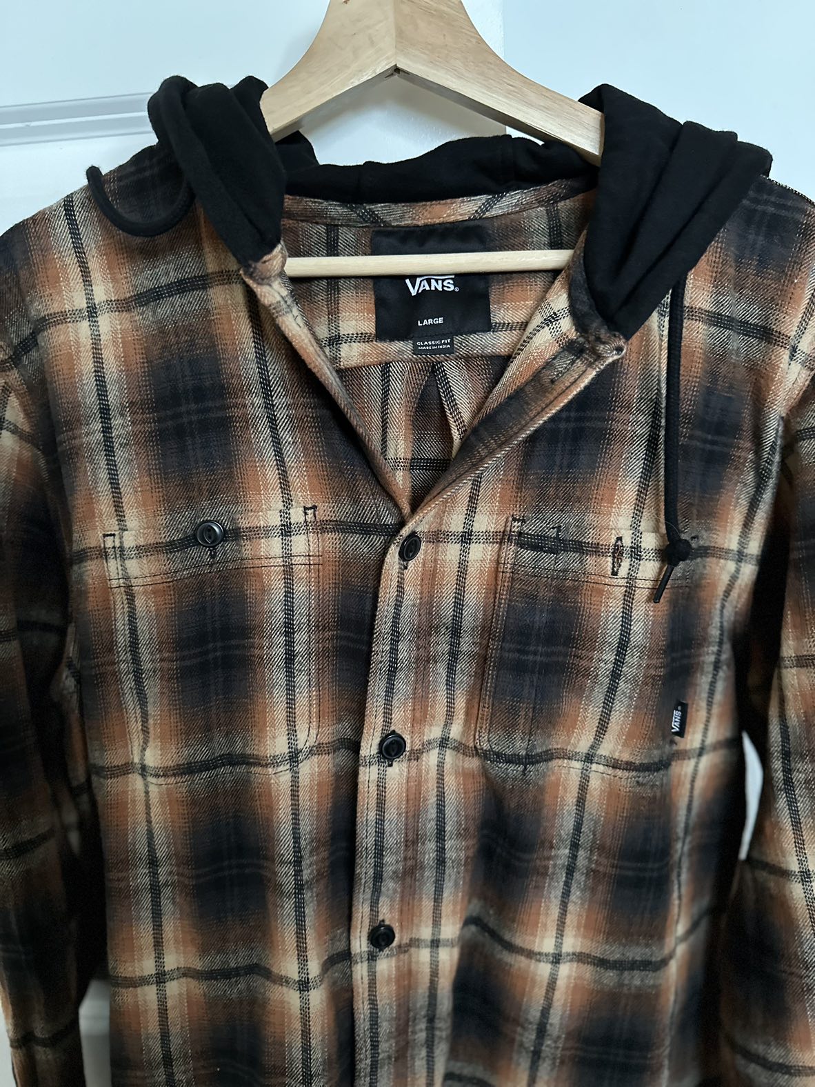 *NEW* Vans Lopes Hooded Long Sleeve Plaid Shirt Jacket - photo 3