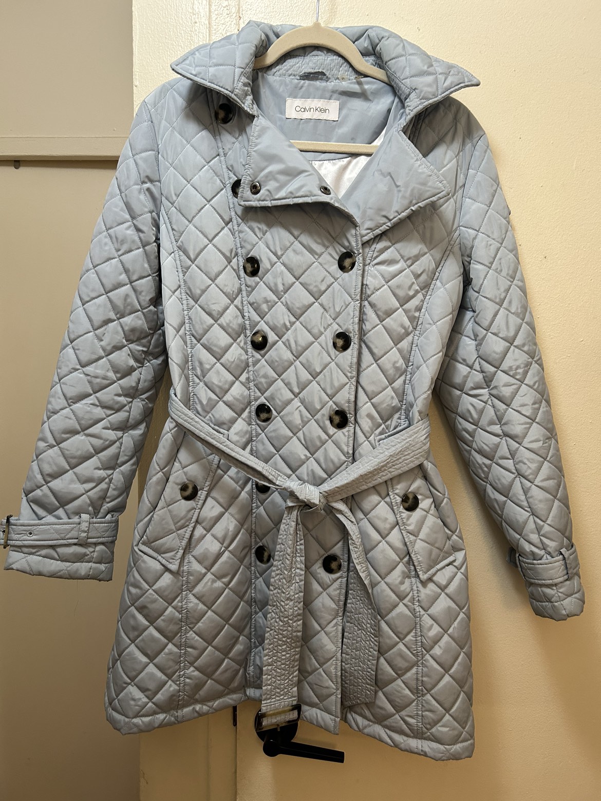 Calvin Klein quilted double breasted jacket thumbnail