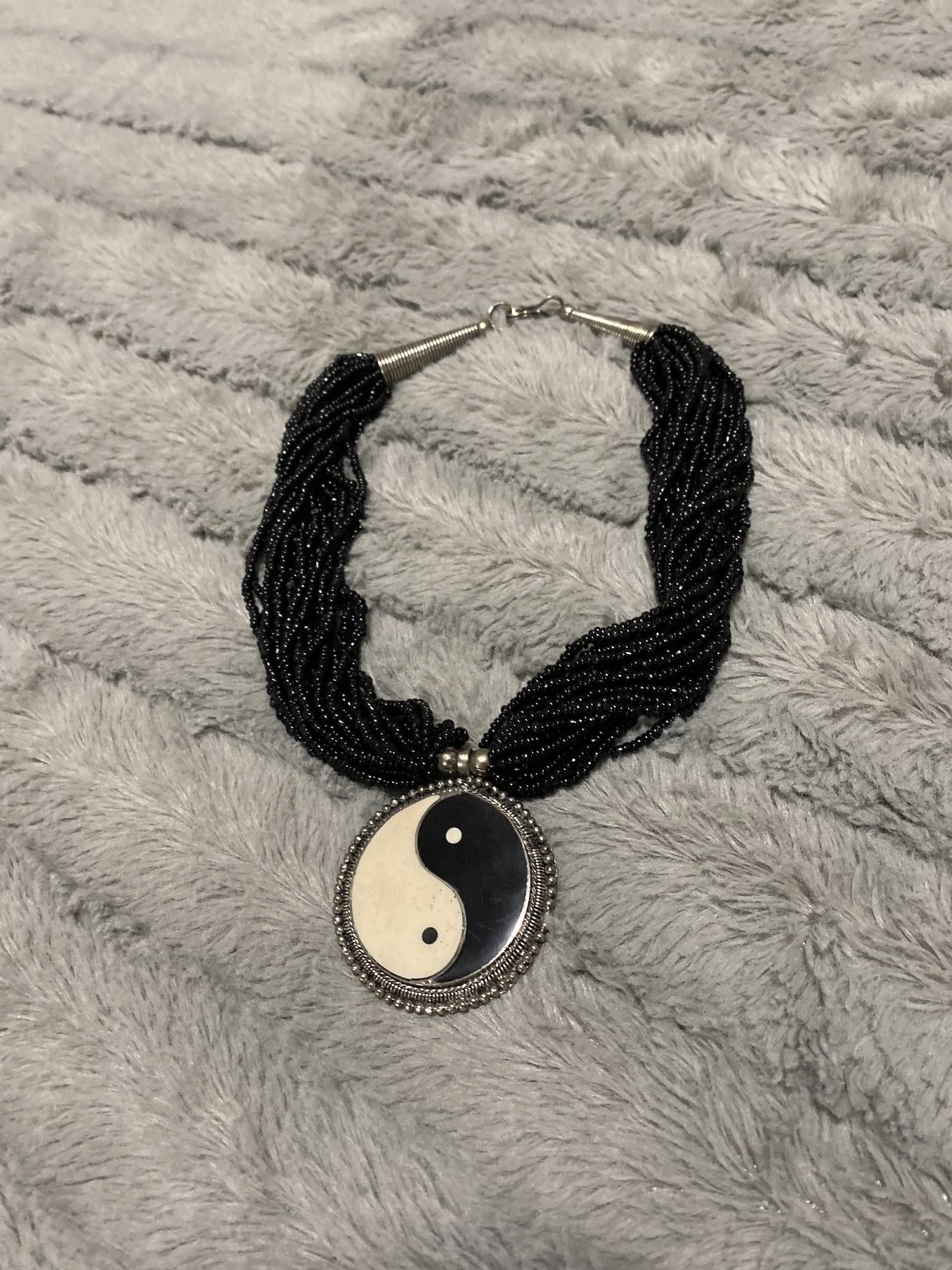 Vintage Ying Yang Beaded Necklace thumbnail