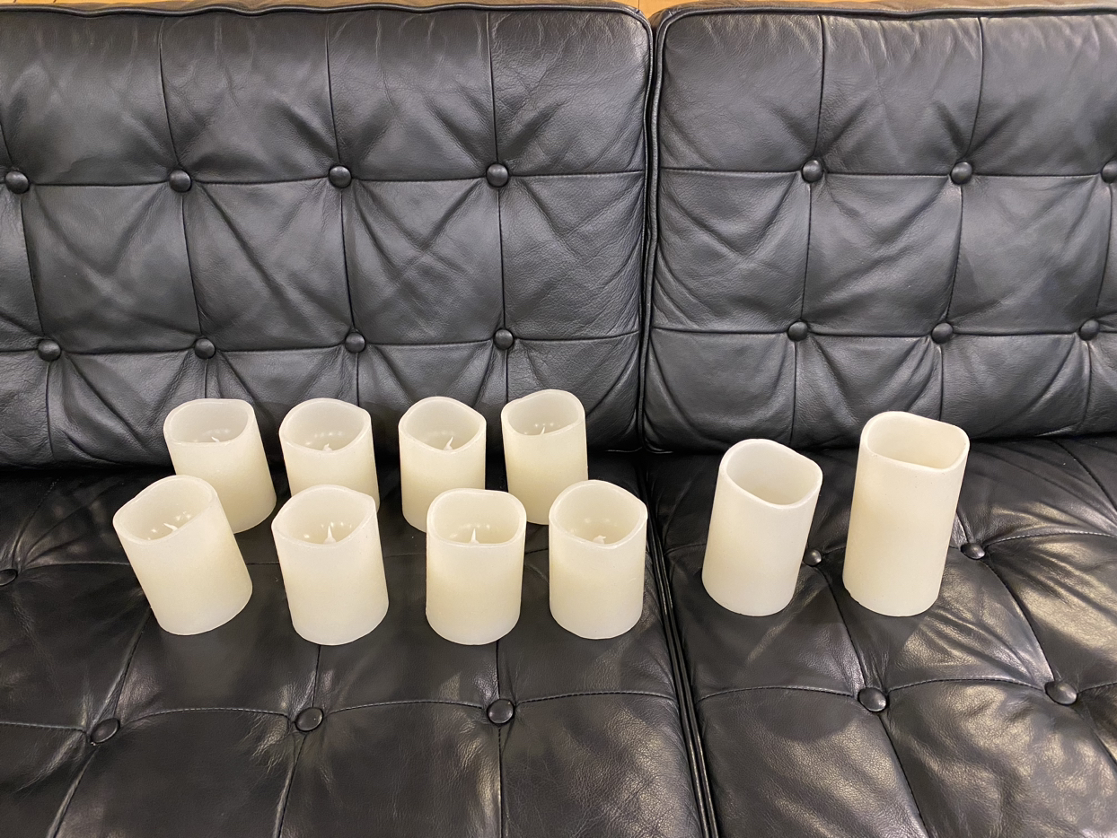🕯️ 10 LED wax candles (assorted size), batteries included