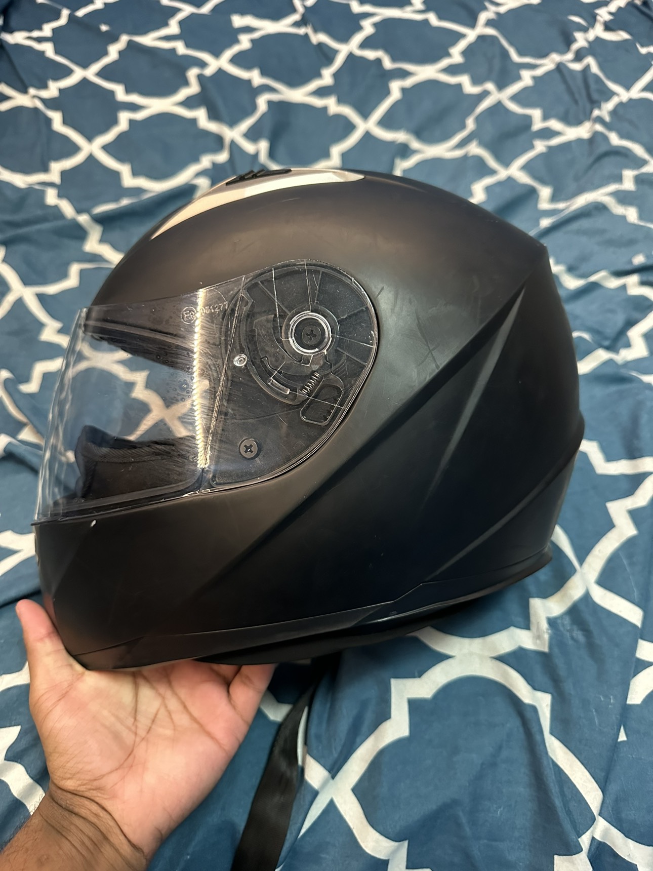 VCAN Street Flat Full Face Motorcycle Helmet, Black, XL - photo 3