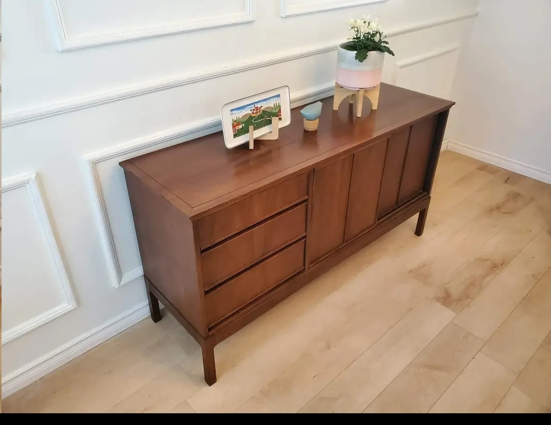 Refinished MCM Honderich Walnut Sideboard with Drawers - photo 3