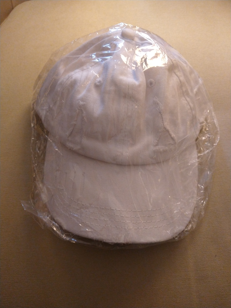 Ladies Distressed White Baseball Hat