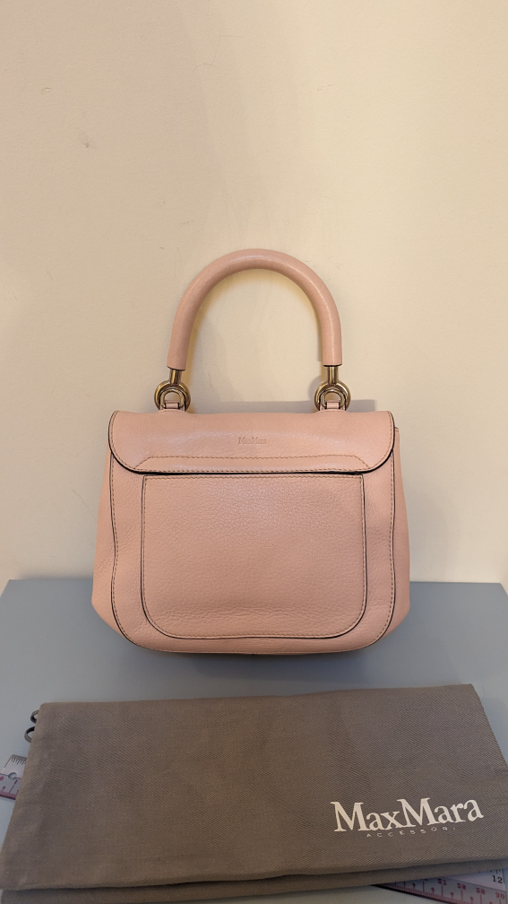 Authentic Max Mara pink leather crossbody top handle bag image indicator(2)