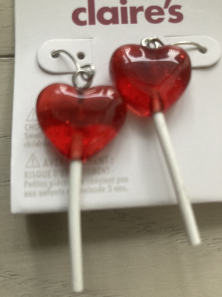 Claire’s Heart Shaped Lollipop Earrings New image indicator(2)