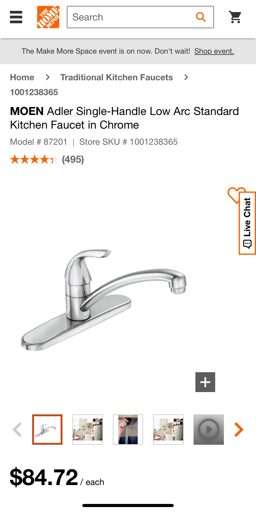 Moen kitchen faucet