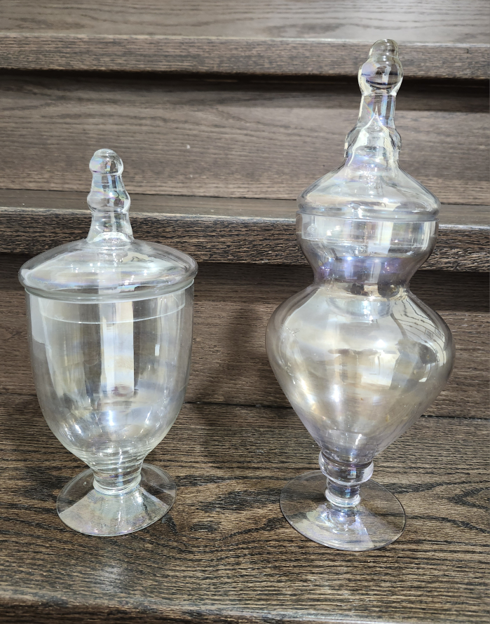 Clean and Clear Glass Pedestal Jar With Lid