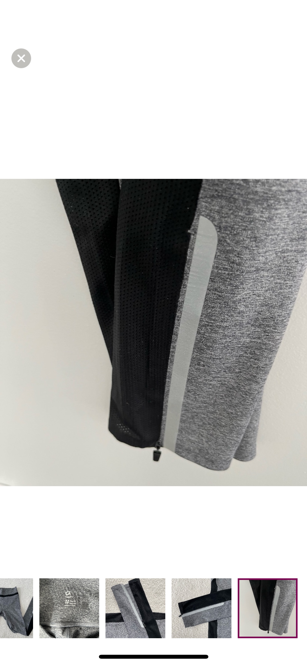 New Gapfit XS leggings in gray & black image indicator(3)