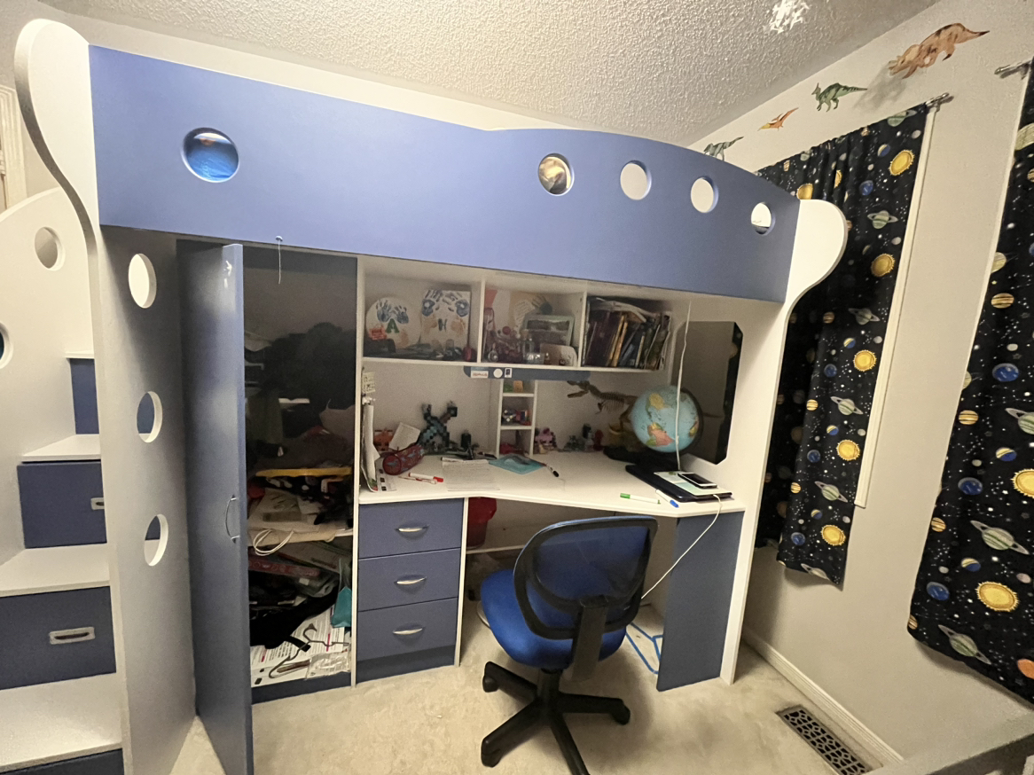 Bunk bed with desk