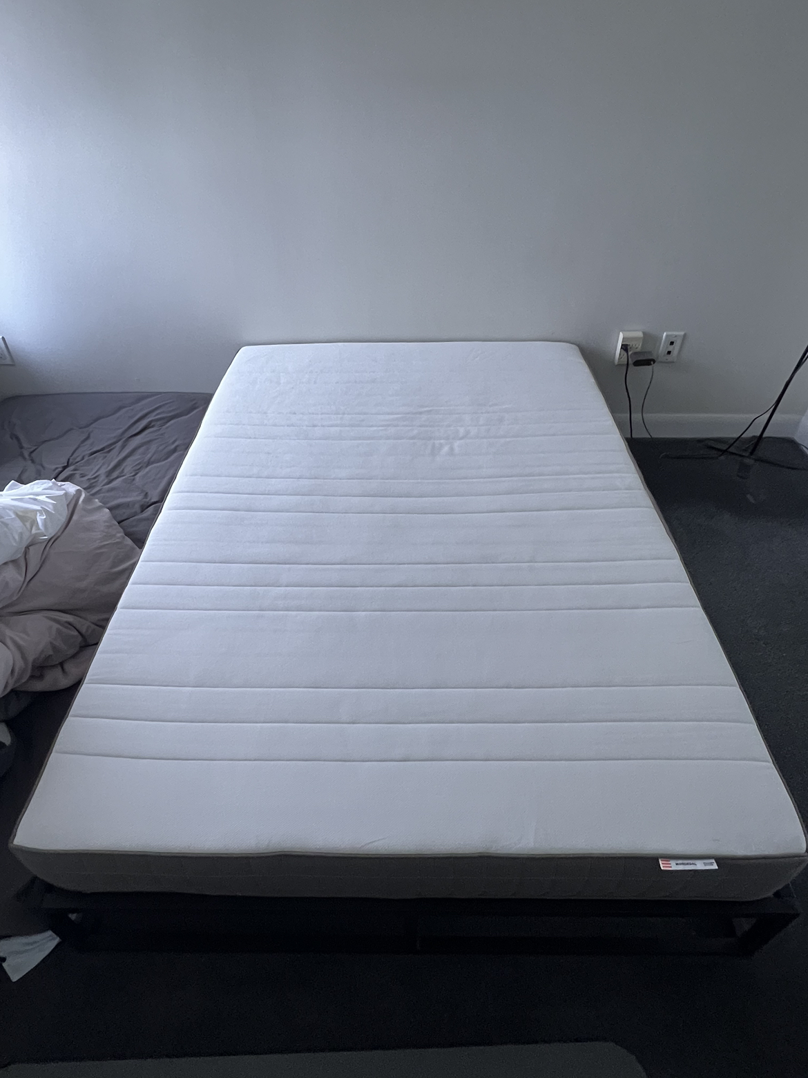 IKEA full size foam mattress + Metal bed frame