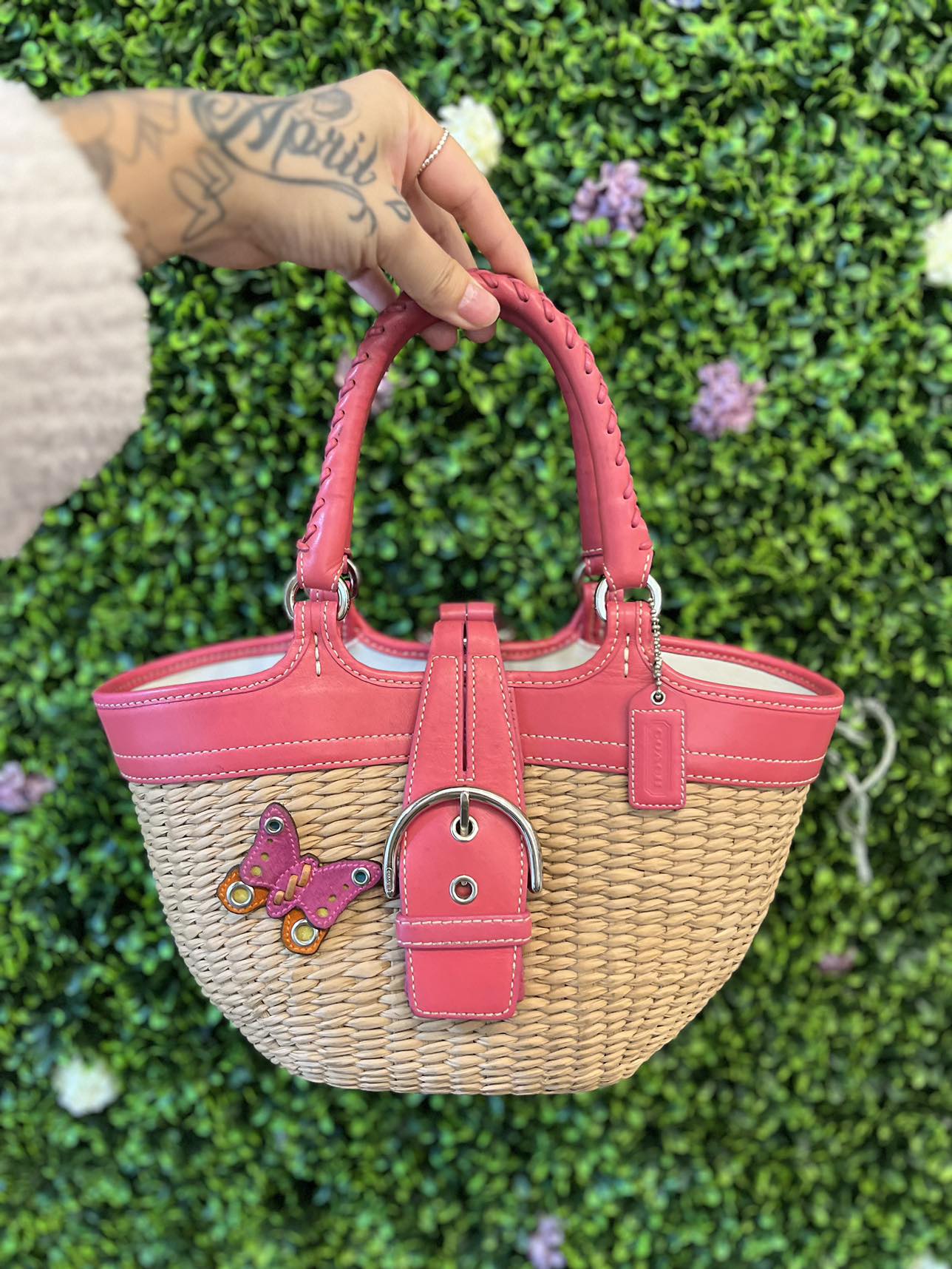 Coach Butterfly Straw Bag thumbnail