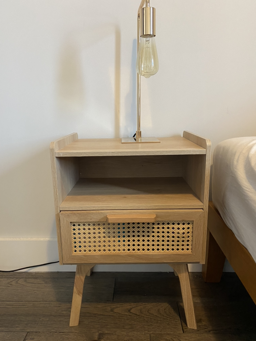 Nightstand with drawer and lamp