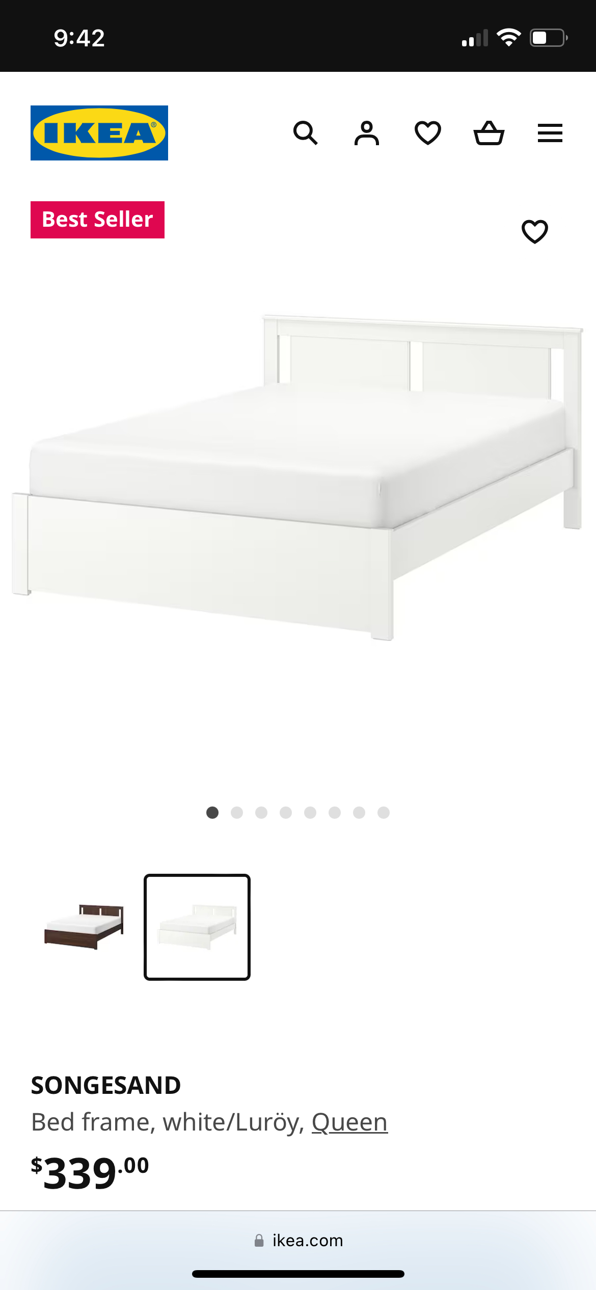 IKEA White Queen Bed Frame - photo 2